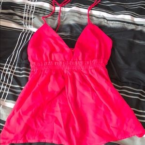 Express Bright Pink Flowy Tank Top